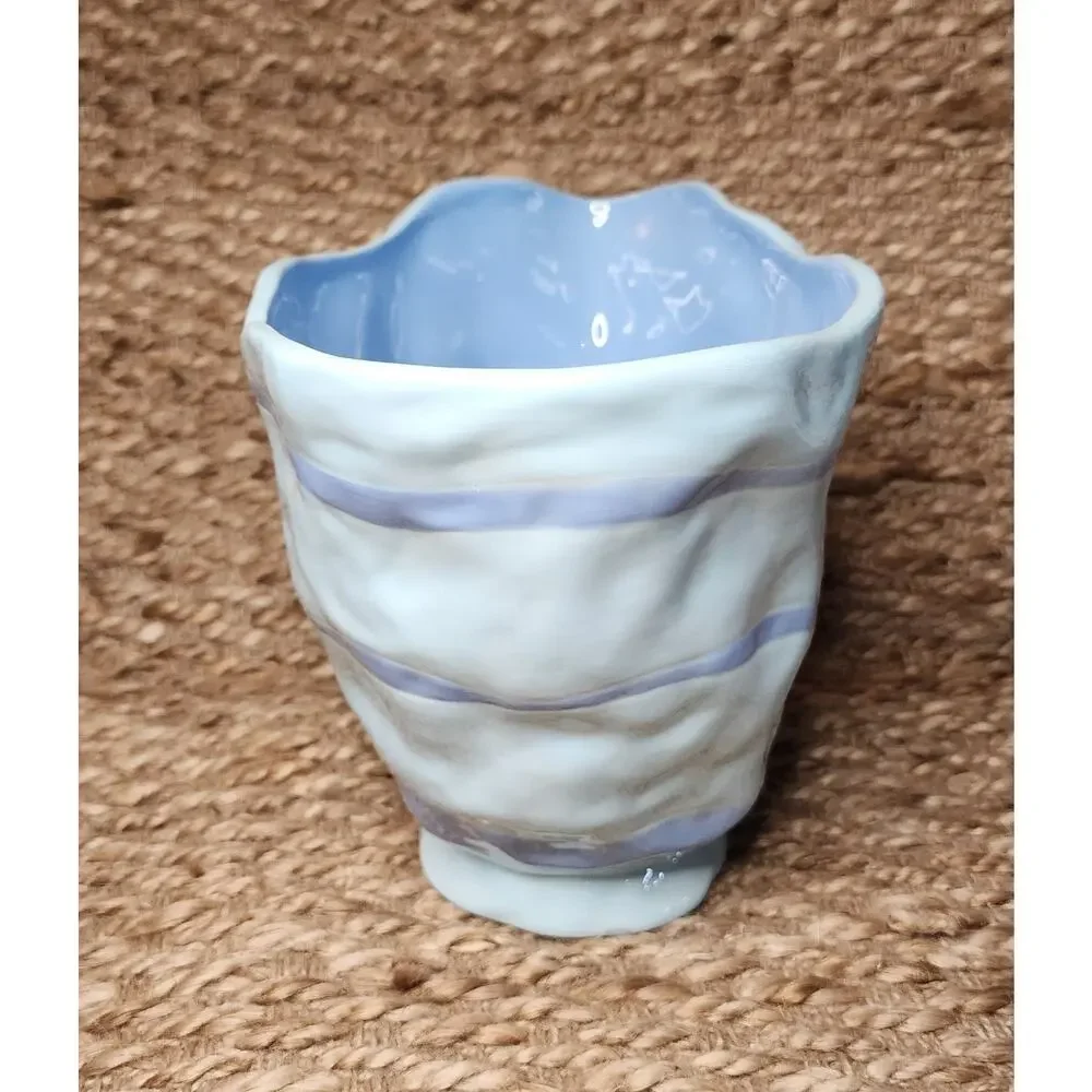 Vintage Côte d'Azur Blue Ceramic Planter Vase Centerpiece Home Decor